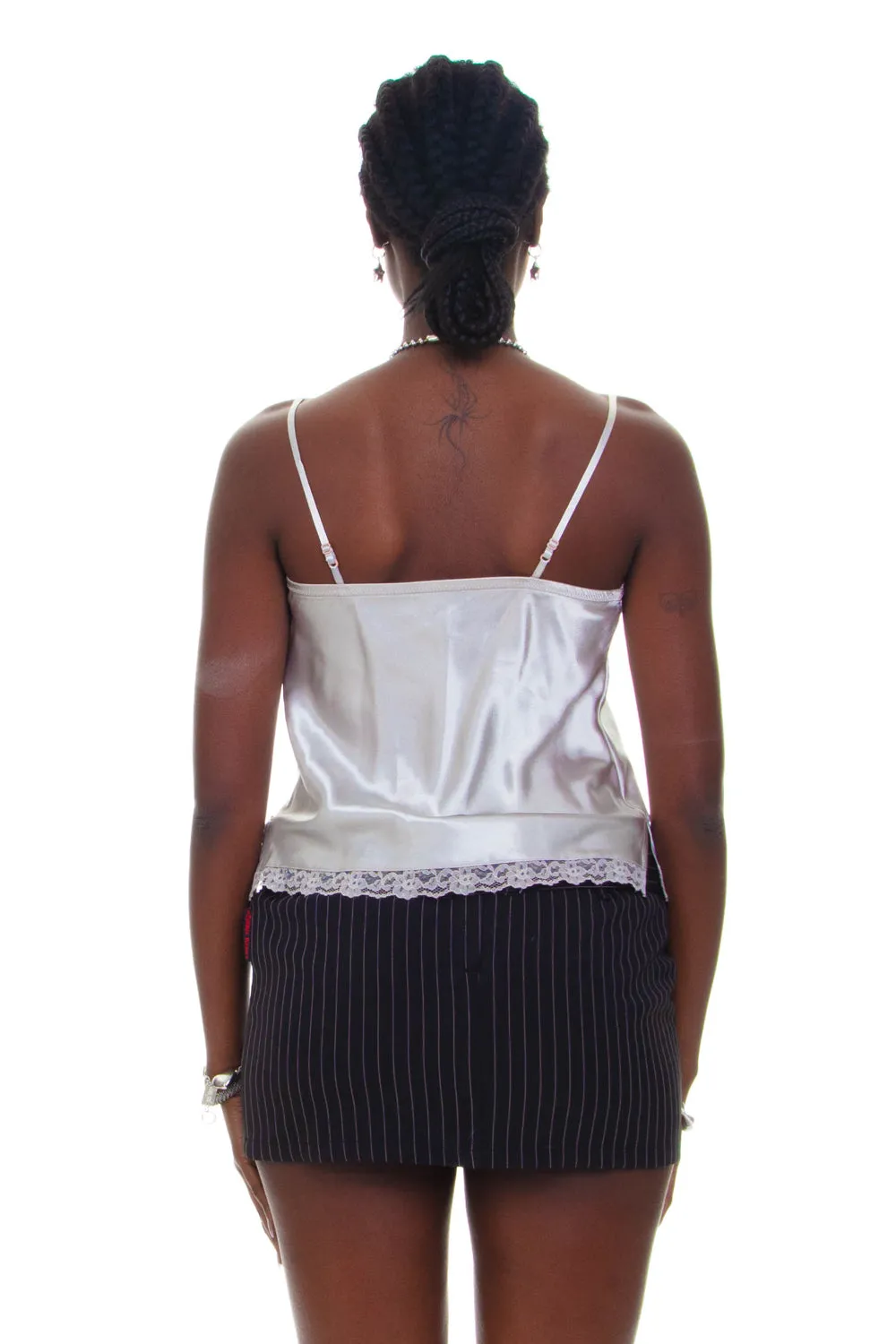 Vintage Y2K Metal Silver Lace Tank - S/M sold by Tunnel Vision product image thumbnail 5