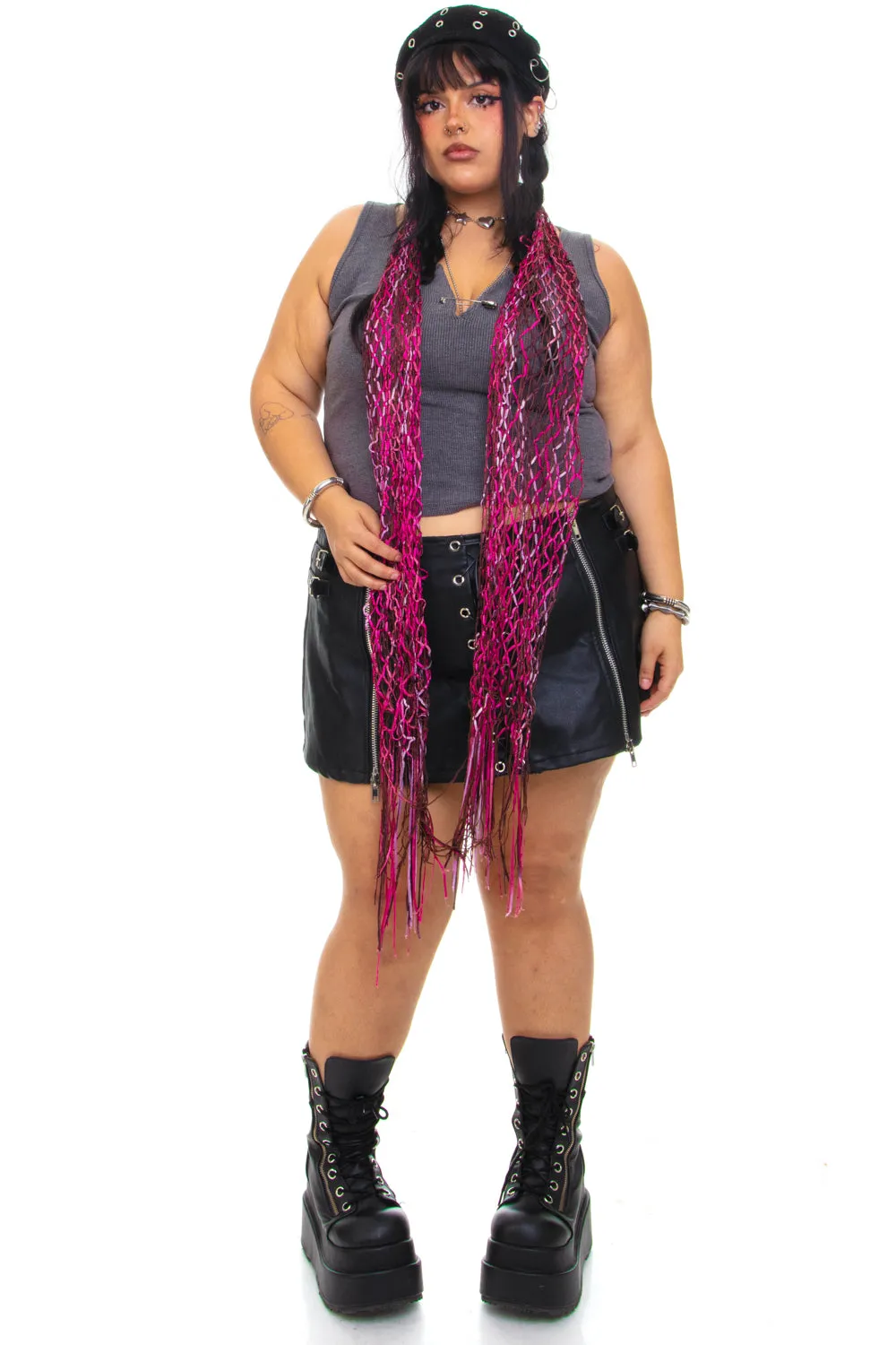 Vintage Y2K Shades of Pink Knit Scarf sold by Tunnel Vision product image thumbnail 2