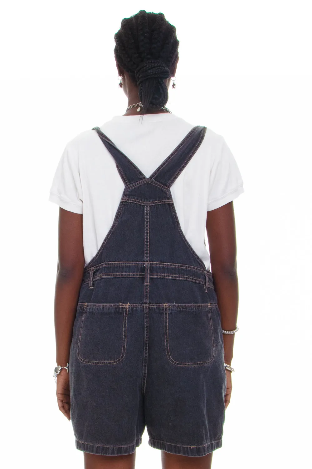 Vintage 90's Flower Charcoal Denim Overalls - OSFM sold by Tunnel Vision product image thumbnail 5