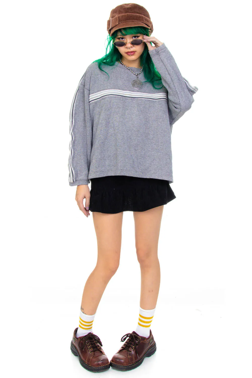 Vintage Y2K Grey Stripe Sweater sold by Tunnel Vision product image thumbnail 2