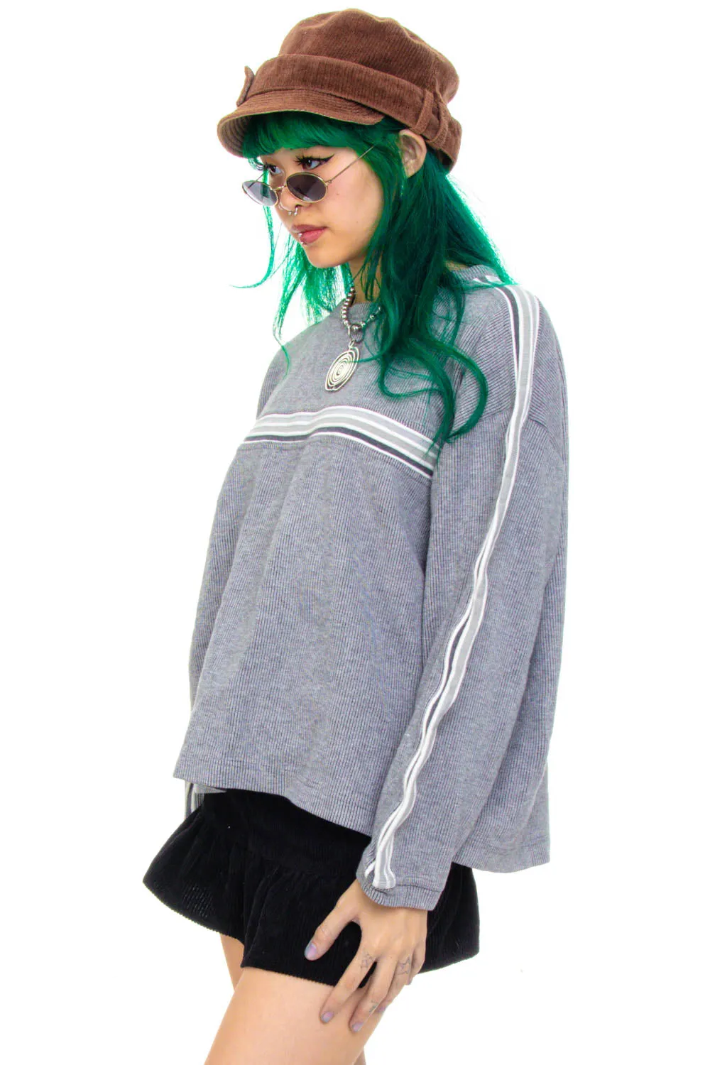 Vintage Y2K Grey Stripe Sweater sold by Tunnel Vision product image thumbnail 3