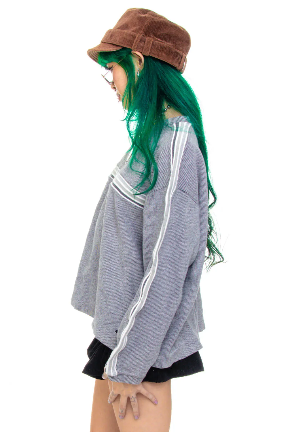 Vintage Y2K Grey Stripe Sweater sold by Tunnel Vision product image thumbnail 4