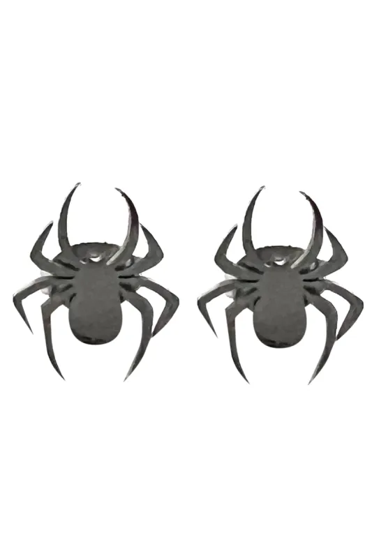 Black Widow Stainless Steel Stud Earrings sold by Tunnel Vision
