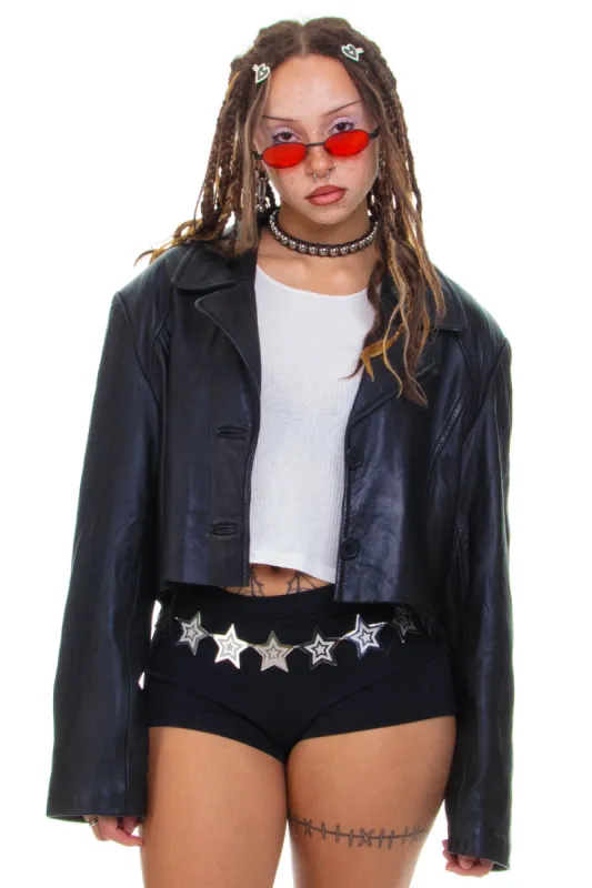 Vintage 90's Cropped Leather Jacket - OSFM sold by Tunnel Vision