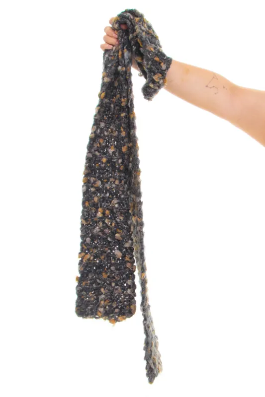 Vintage Y2K Grey Dotted Knit Scarf sold by Tunnel Vision