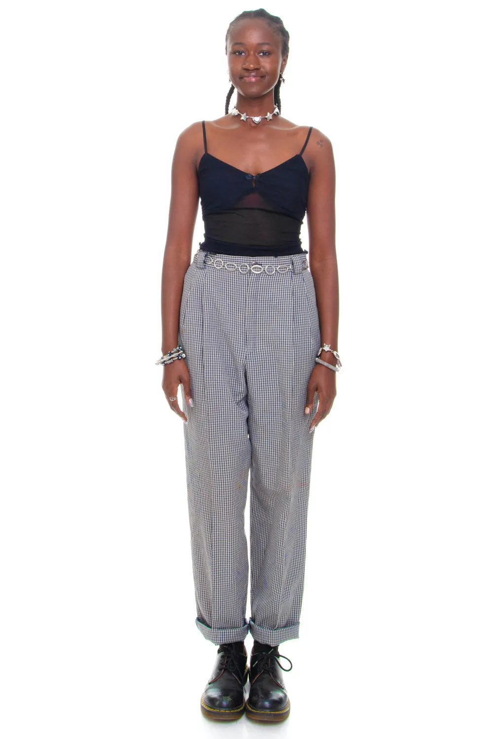 Vintage 90's Fundamental Things Plaid Trousers - M/L sold by Tunnel Vision product image thumbnail 4