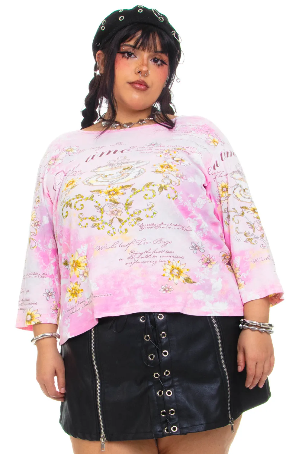 Vintage Y2K Tea Time Pink Long-Sleeve - XL/2X/3X sold by Tunnel Vision