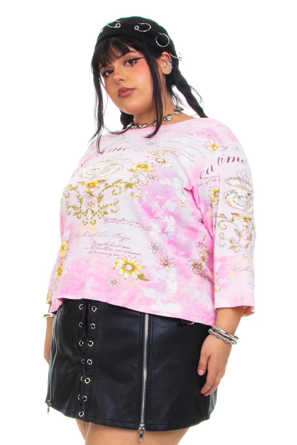 Vintage Y2K Tea Time Pink Long-Sleeve - XL/2X/3X sold by Tunnel Vision product image thumbnail 4