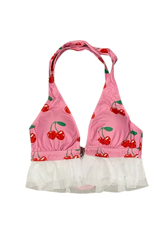 Cherry Flutter Bikini Swimsuit Top sold by Tunnel Vision