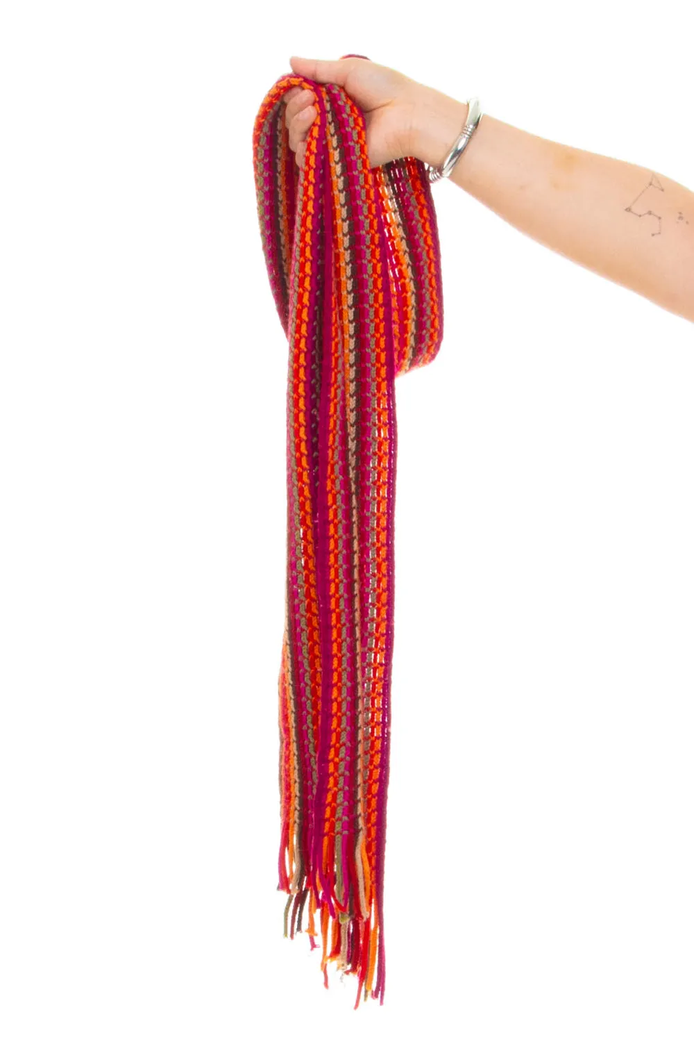 Vintage Y2K Rainbow Stripe Knit Scarf sold by Tunnel Vision product image thumbnail 2