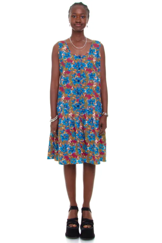 Vintage 90's Tank Floral Button Up Dress - OSFM sold by Tunnel Vision