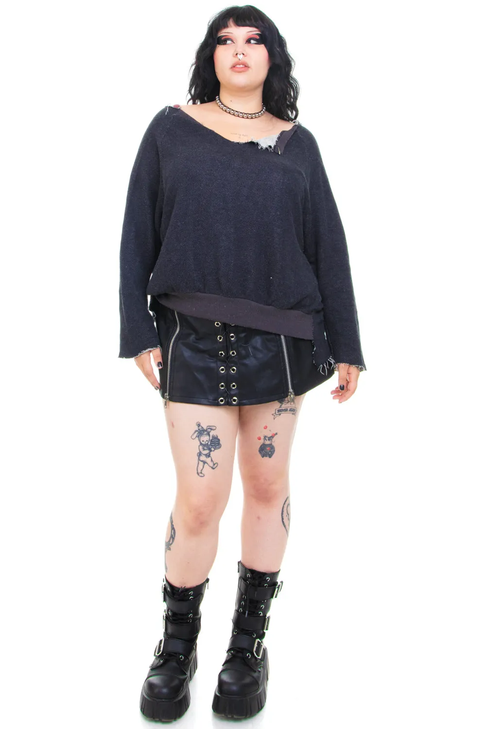 Vintage Y2K Distressed Cut Out Sweater - OSFM sold by Tunnel Vision product image thumbnail 3