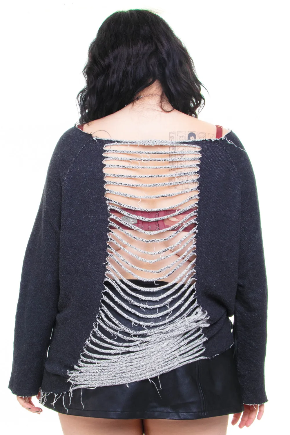 Vintage Y2K Distressed Cut Out Sweater - OSFM sold by Tunnel Vision product image thumbnail 2