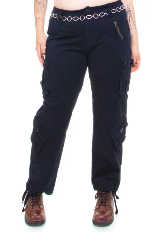 Vintage Y2K Black Cargo Pants - XL/2X sold by Tunnel Vision