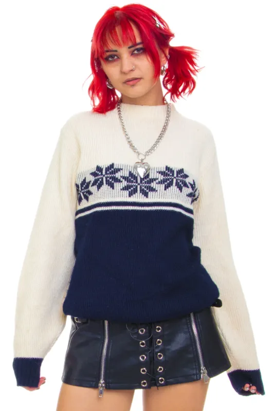 Vintage 70's Snowflake Stripe Sweater - S/M sold by Tunnel Vision