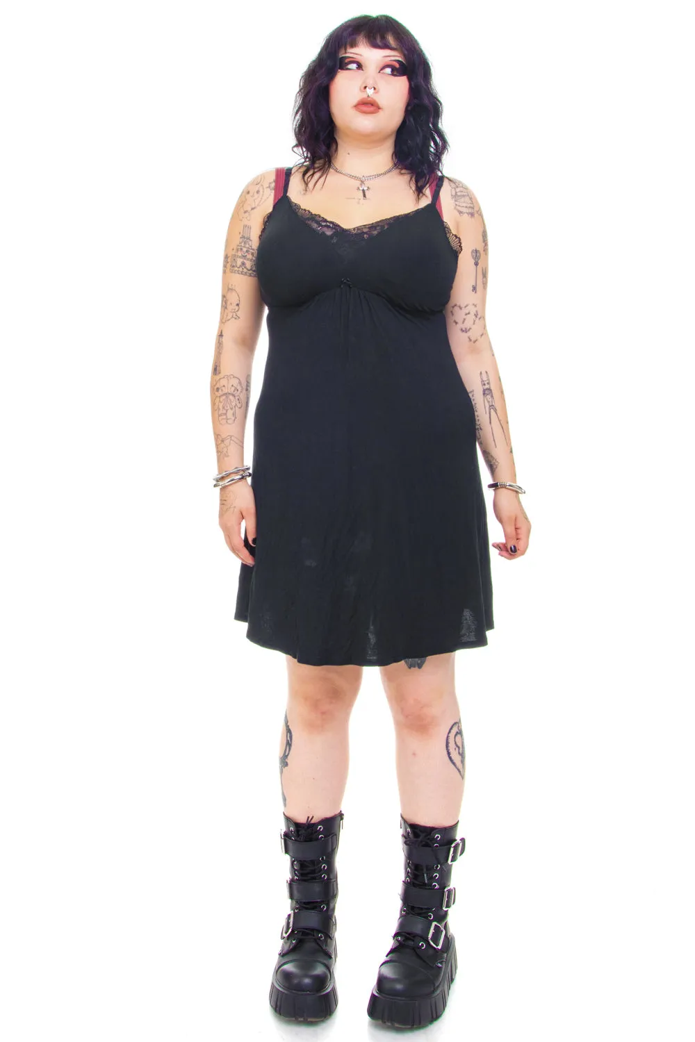 Vintage Y2K Little Black Lace Dress - XL sold by Tunnel Vision