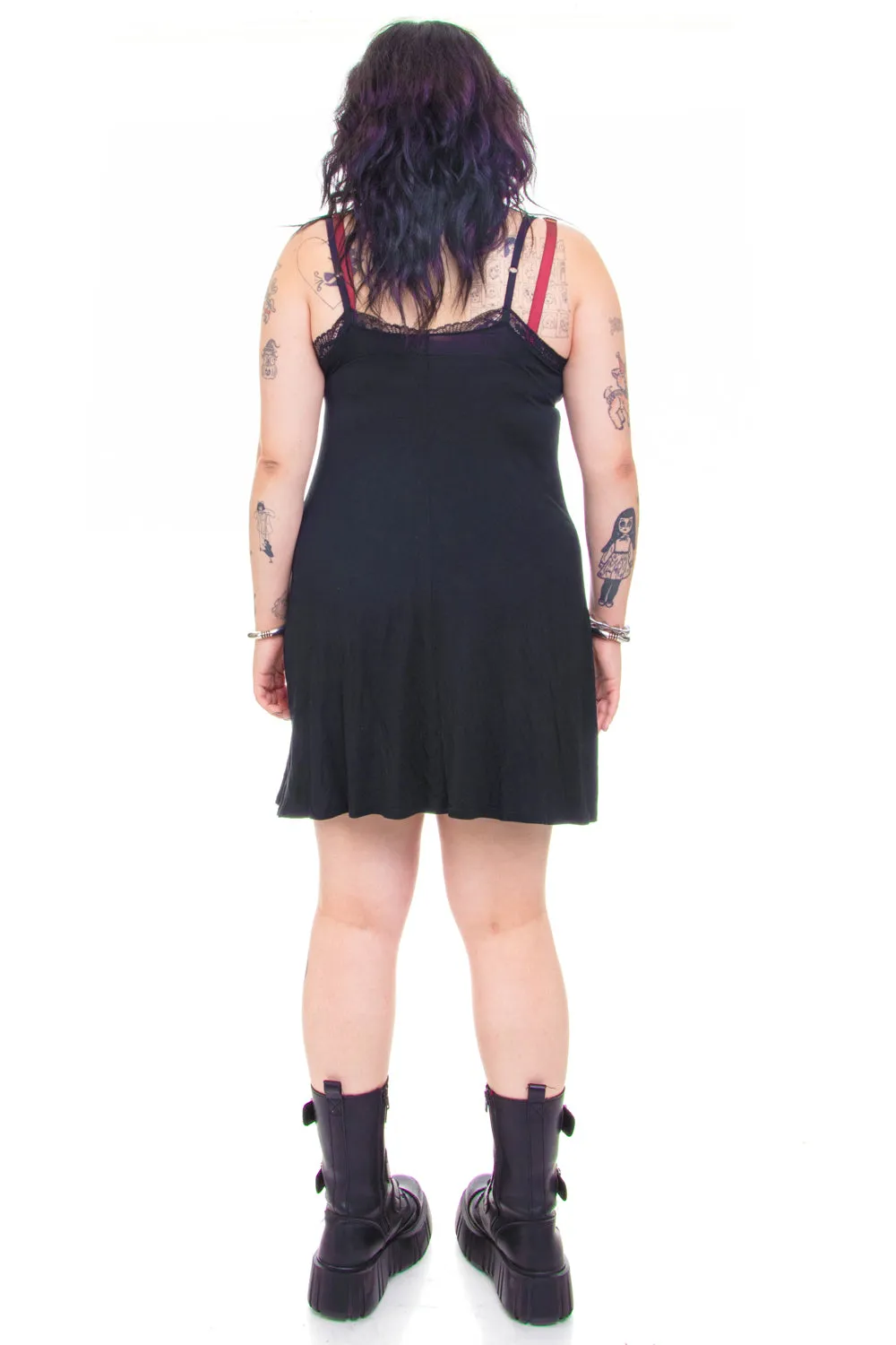 Vintage Y2K Little Black Lace Dress - XL sold by Tunnel Vision product image thumbnail 5
