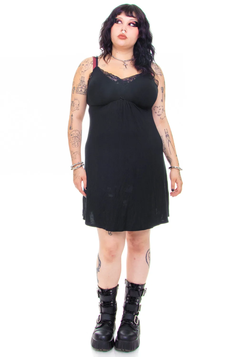 Vintage Y2K Little Black Lace Dress - XL sold by Tunnel Vision product image thumbnail 3