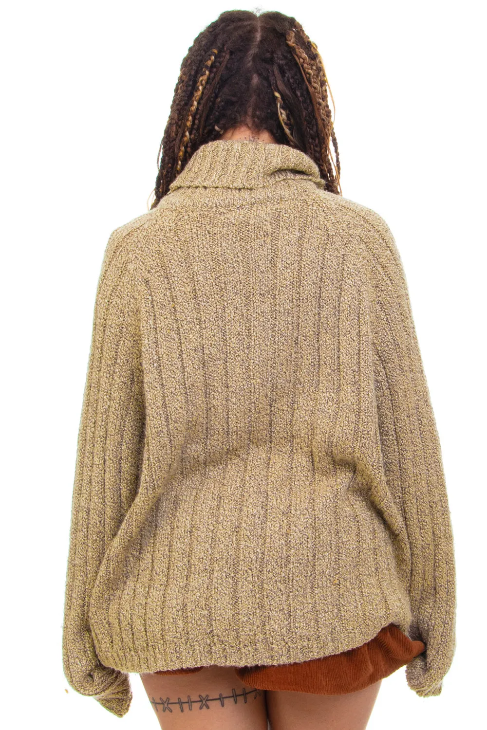 Vintage 90's Light Brown Turtle Neck Knit Sweater - OSFM sold by Tunnel Vision product image thumbnail 5