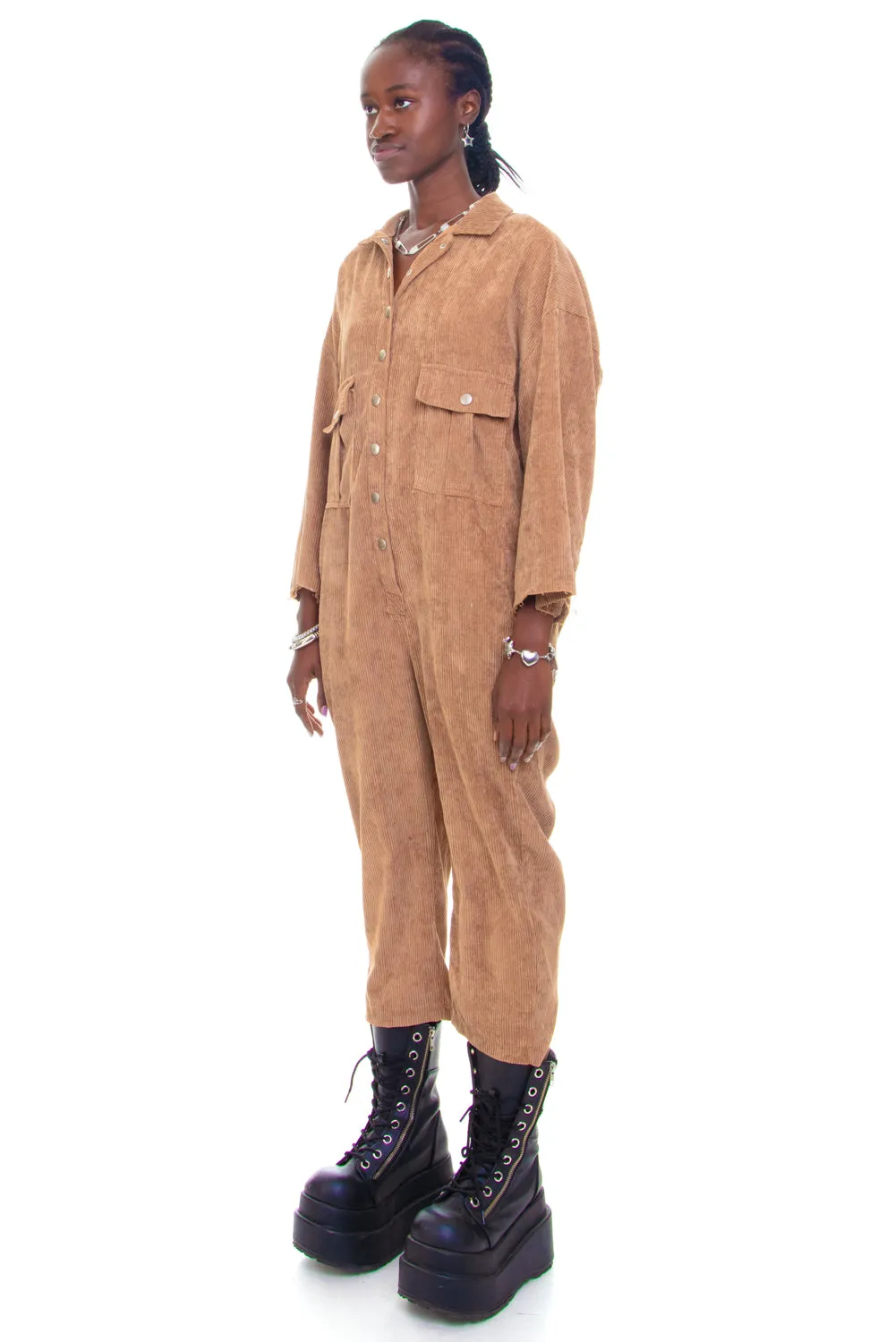 Vintage Y2K Corduroy Button Overalls - M/L sold by Tunnel Vision product image thumbnail 3