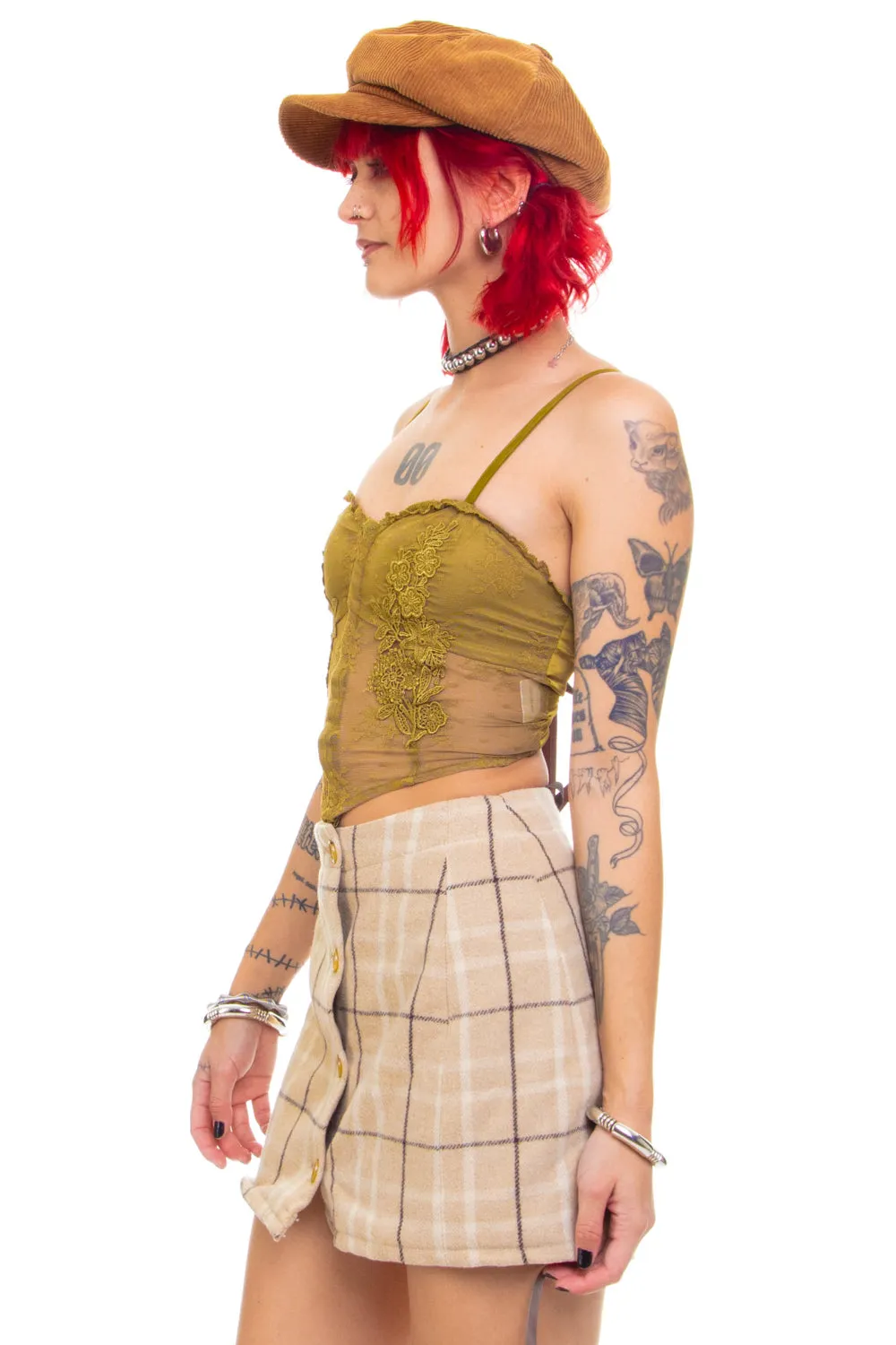 Vintage Y2K Plaid Mini Button Skirt - S sold by Tunnel Vision product image thumbnail 3