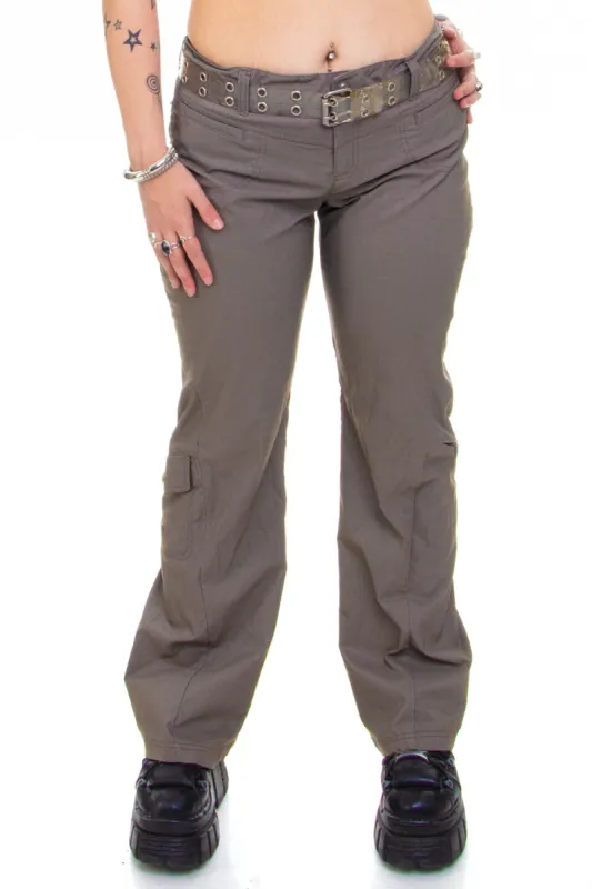 Not-Quite-Vintage Olive Athletic Flares - L/XL sold by Tunnel Vision