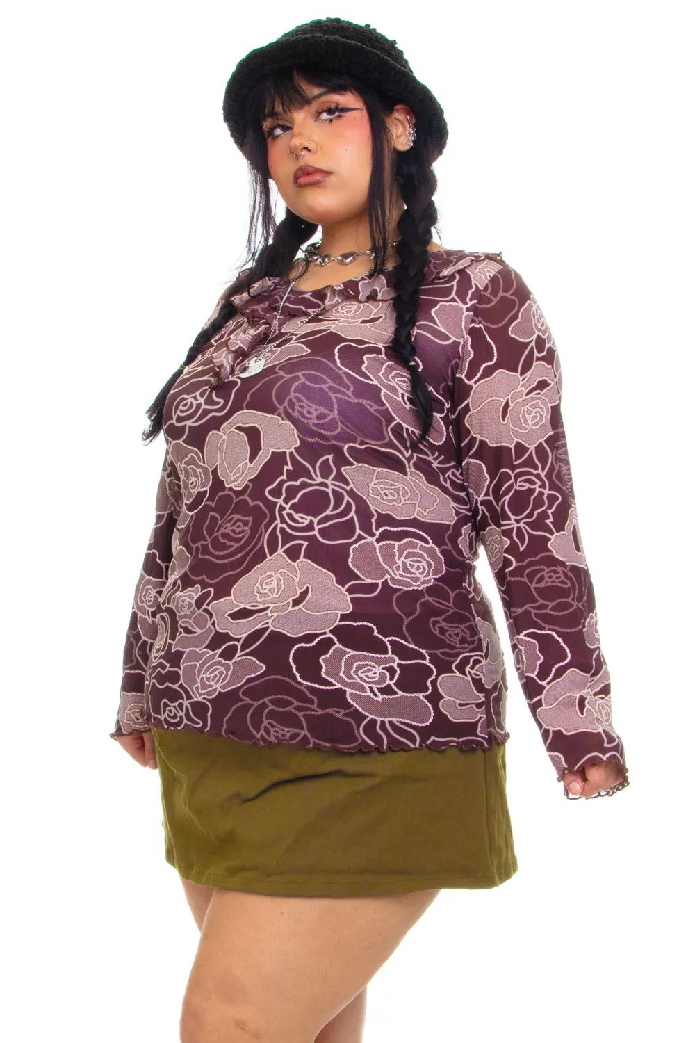 Vintage Y2K Rose Flutter Top - 2X/3X sold by Tunnel Vision product image thumbnail 3