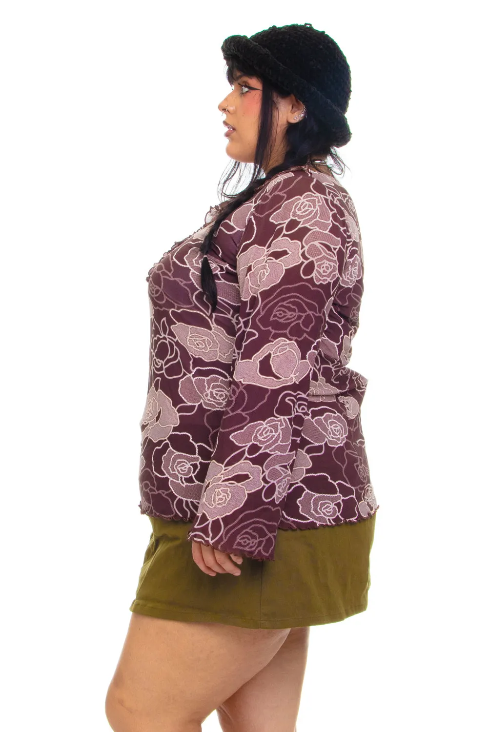 Vintage Y2K Rose Flutter Top - 2X/3X sold by Tunnel Vision product image thumbnail 4