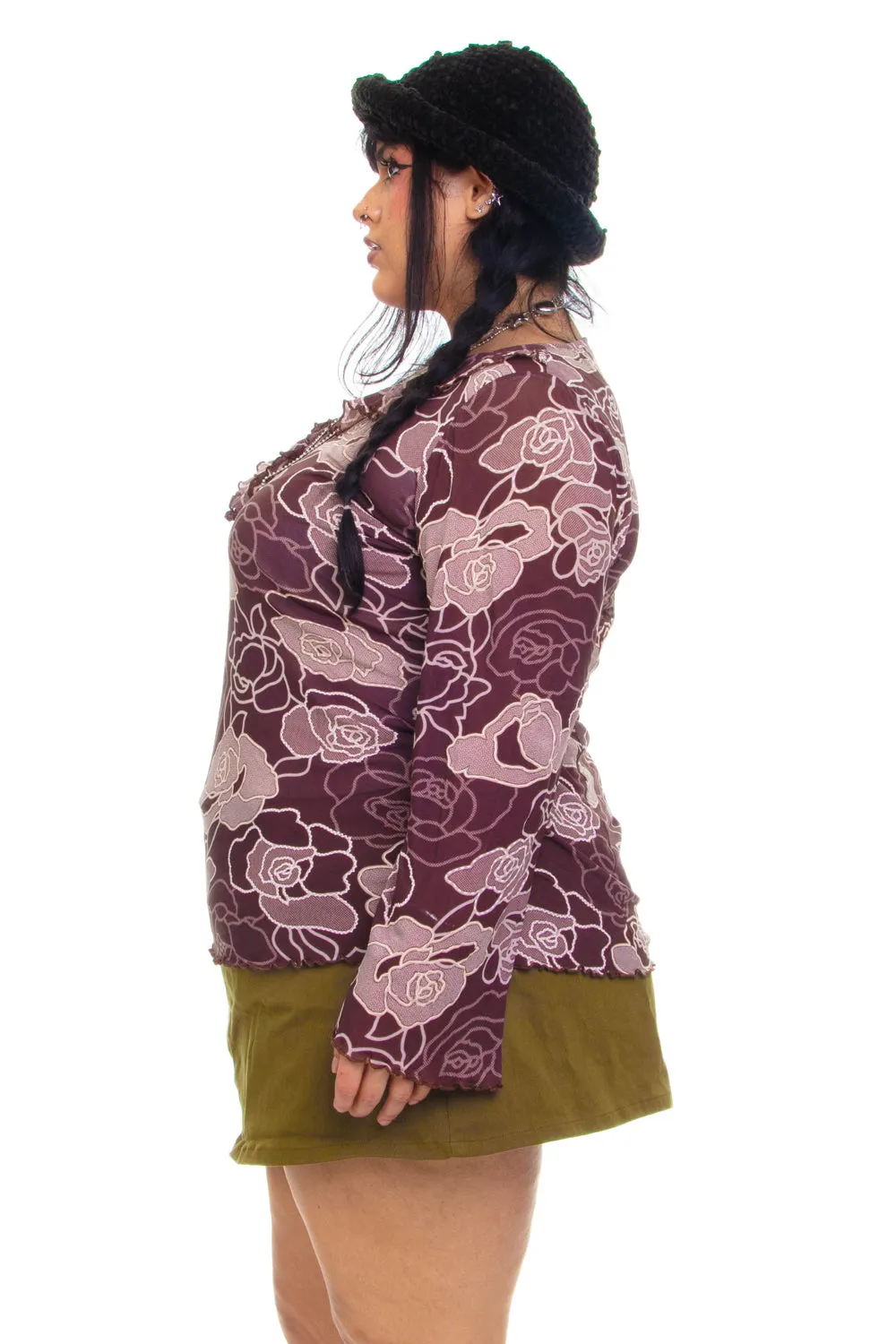 Vintage Y2K Rose Flutter Top - 2X/3X sold by Tunnel Vision product image thumbnail 5