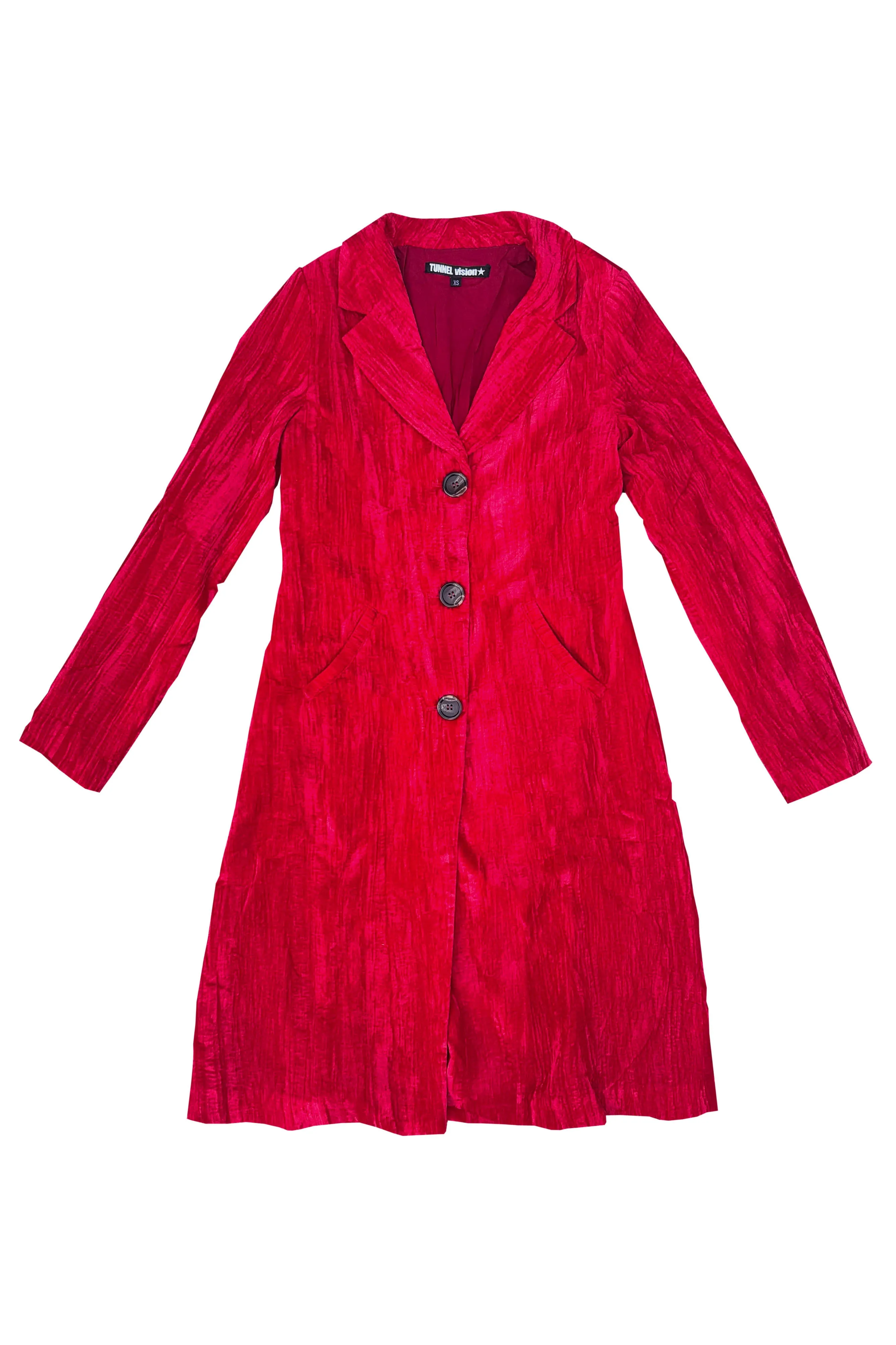 Mazzy Red Longline Jacket sold by Tunnel Vision