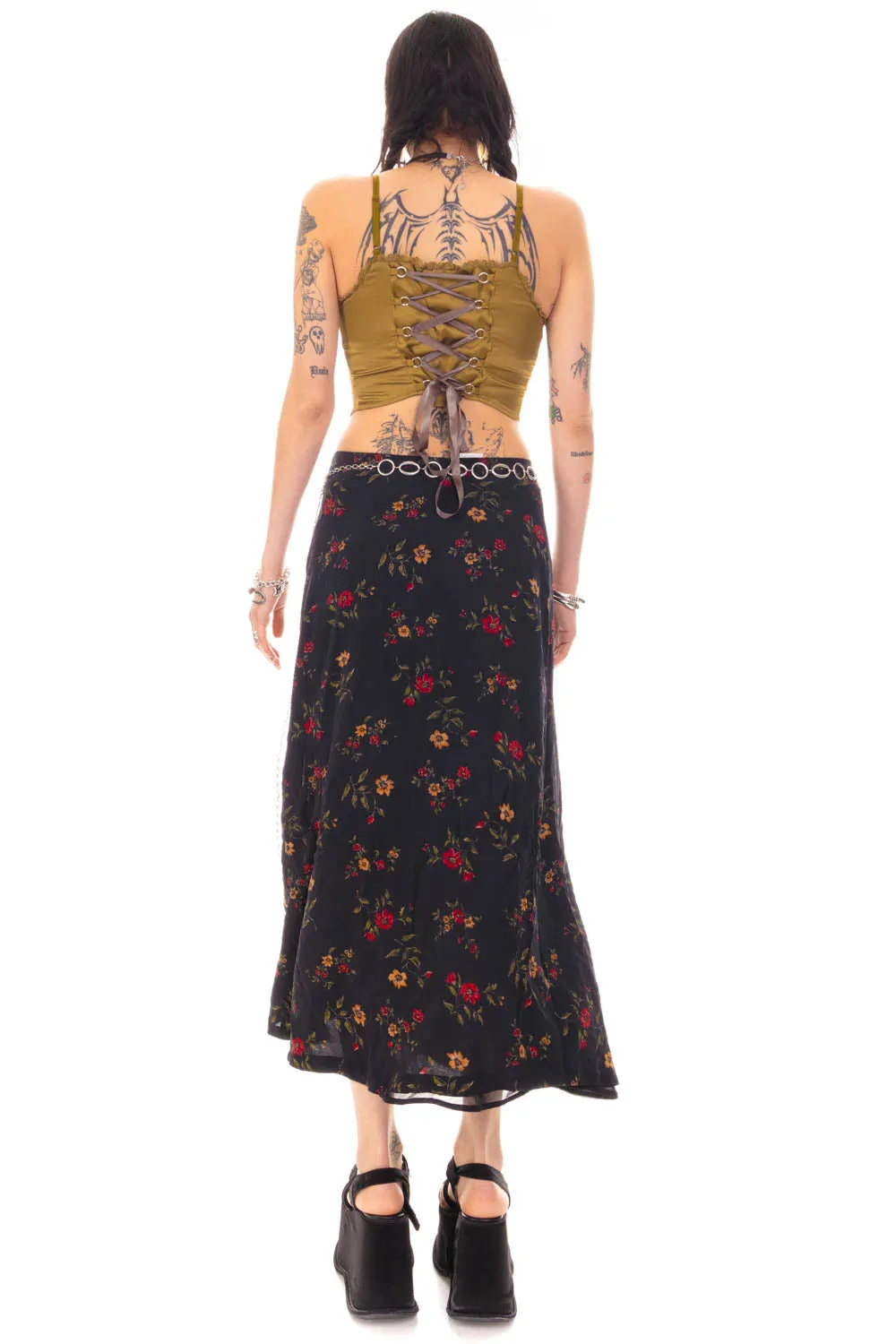 Vintage 90's Grunge Florals Maxi Skirt - M sold by Tunnel Vision product image thumbnail 4