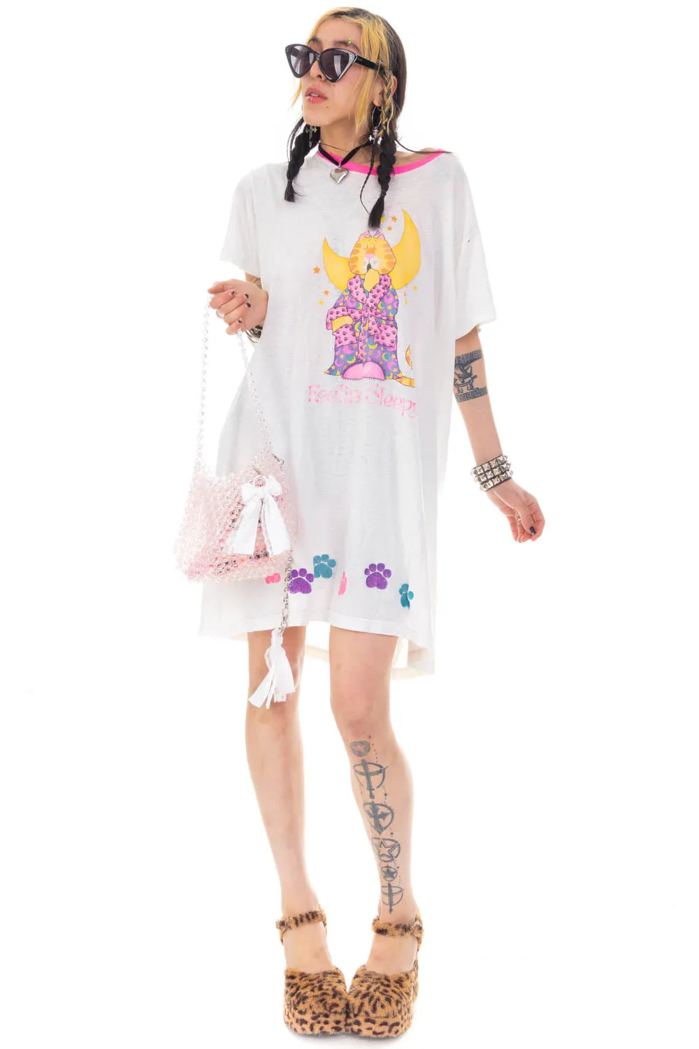 Vintage 80's Feeling Sleep Kitty T-Shirt - OSFM sold by Tunnel Vision product image thumbnail 3