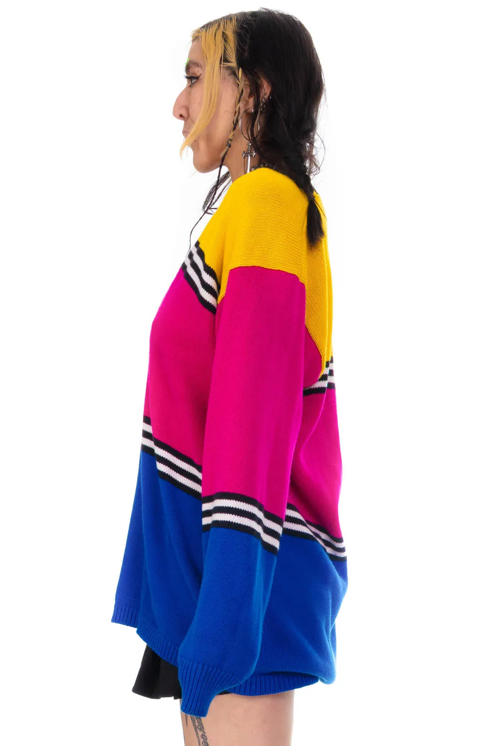 Vintage 80's Lizsport Color-block Stripe Sweater - OSFM sold by Tunnel Vision product image thumbnail 5