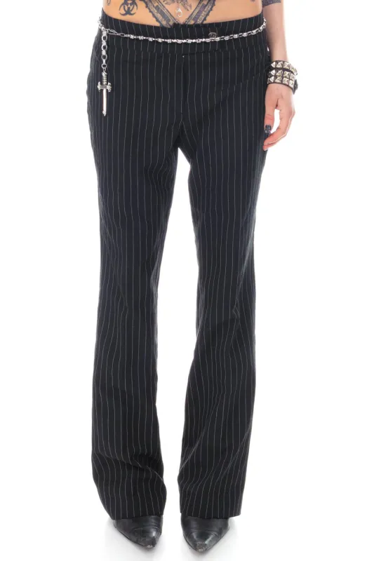 Vintage 90's Pinstripe Flare Trousers - M/L sold by Tunnel Vision