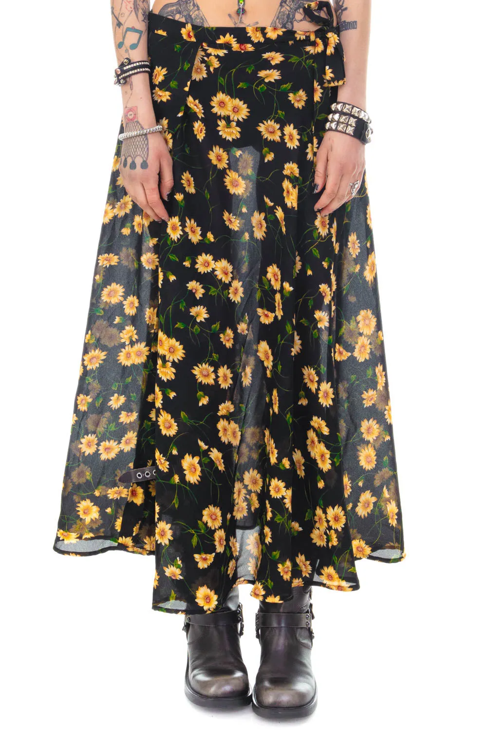Vintage 90's Falling Daisy Wrap Skirt - OSFM sold by Tunnel Vision
