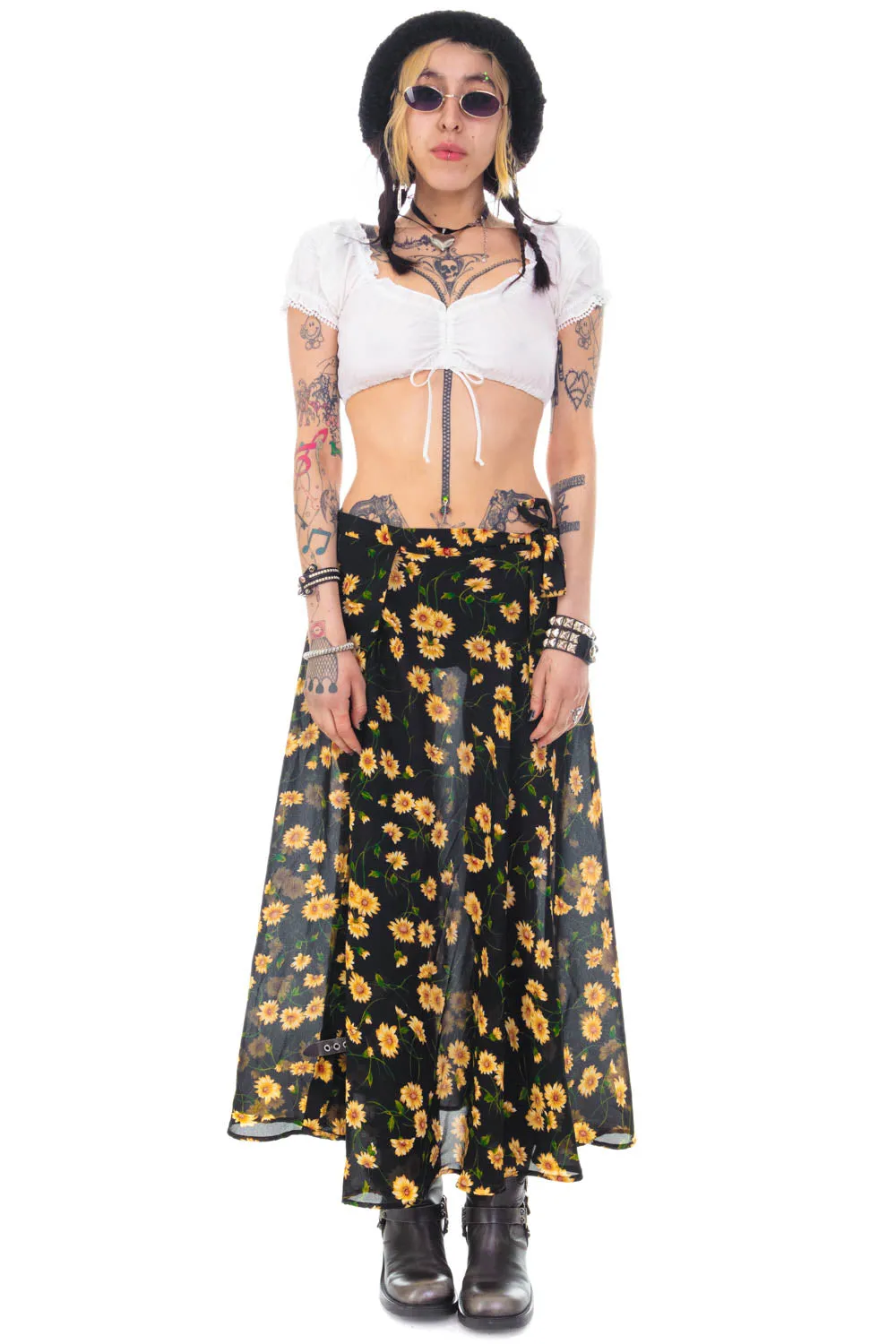 Vintage 90's Falling Daisy Wrap Skirt - OSFM sold by Tunnel Vision product image thumbnail 3