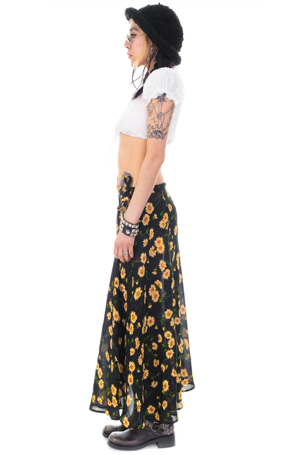 Vintage 90's Falling Daisy Wrap Skirt - OSFM sold by Tunnel Vision product image thumbnail 5