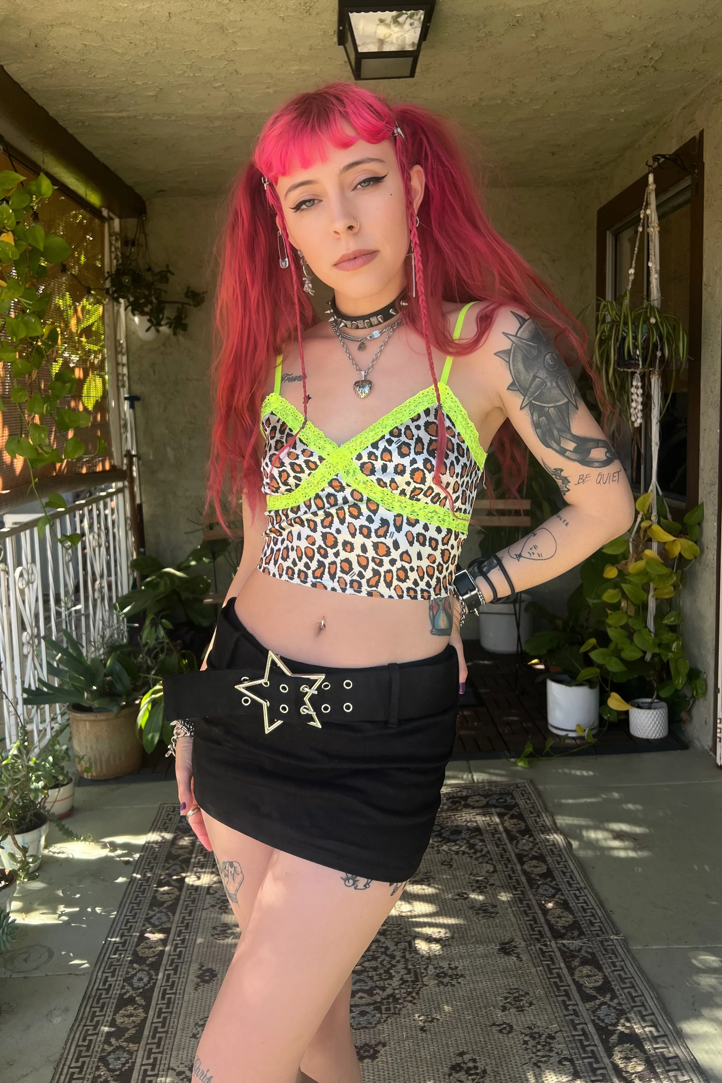 TUNNEL VISION SECONDHAND (GRADE A) Neon Cheetah Lace Trim Cami sold by Tunnel Vision product image thumbnail 4