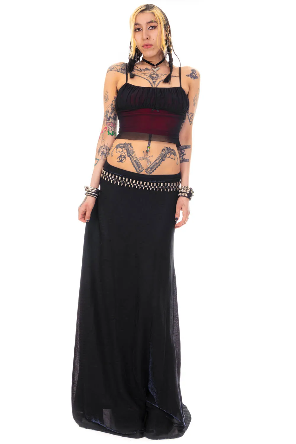 Vintage 90's Witchy iridescent Blue Maxi Skirt - M/L sold by Tunnel Vision product image thumbnail 3