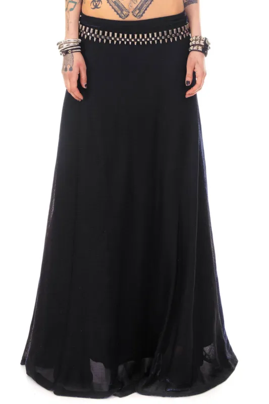 Vintage 90's Witchy iridescent Blue Maxi Skirt - M/L sold by Tunnel Vision