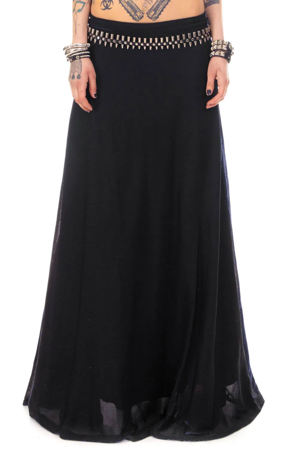 Vintage 90's Witchy iridescent Blue Maxi Skirt - M/L sold by Tunnel Vision