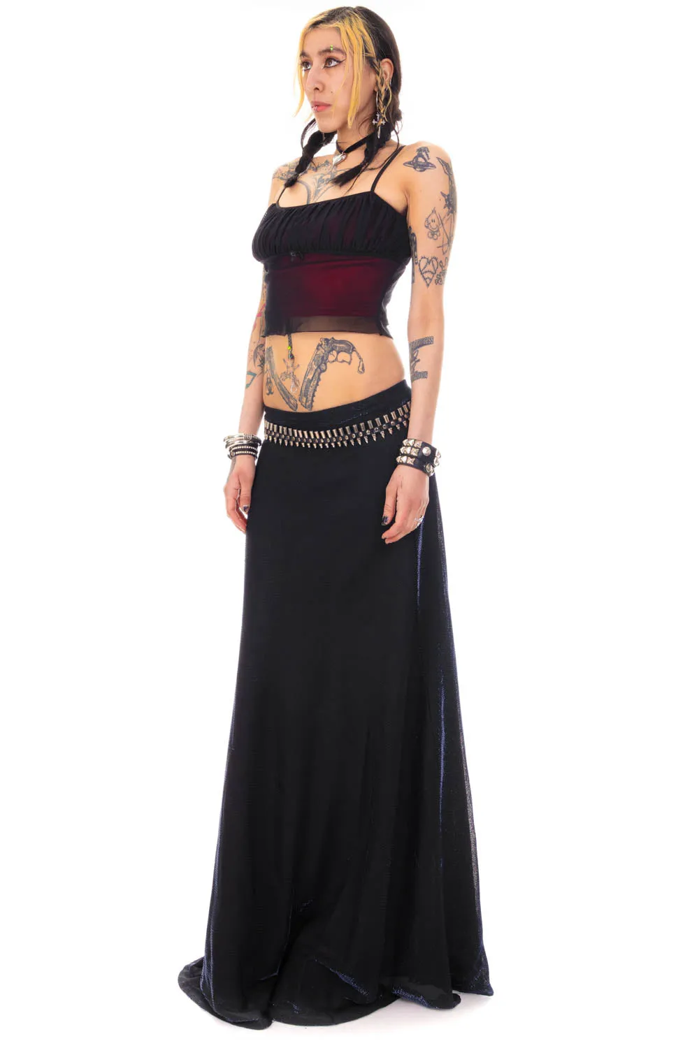 Vintage 90's Witchy iridescent Blue Maxi Skirt - M/L sold by Tunnel Vision product image thumbnail 4
