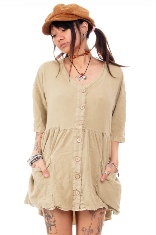 Vintage Y2K Olive Pocket Button Up Blouse - OSFM sold by Tunnel Vision