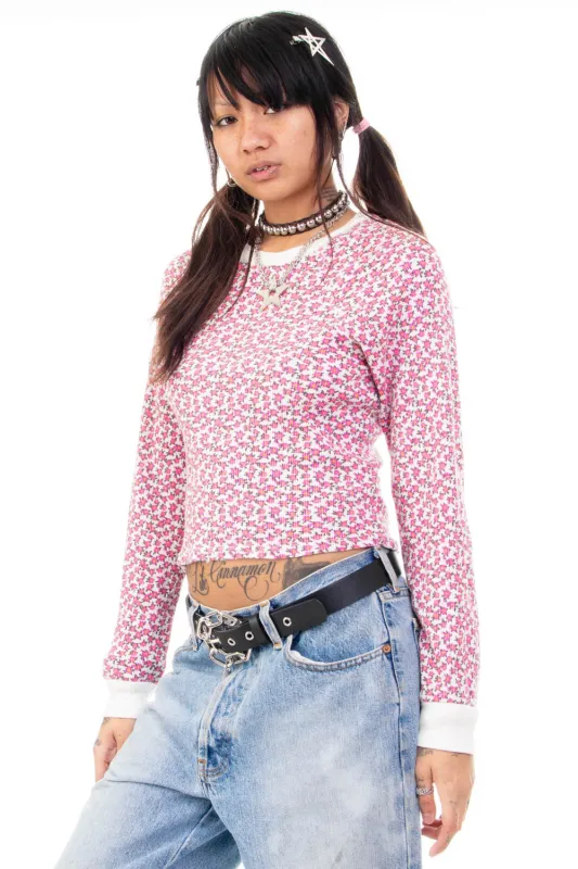 Vintage Y2K Floral Thermal - XS/S sold by Tunnel Vision