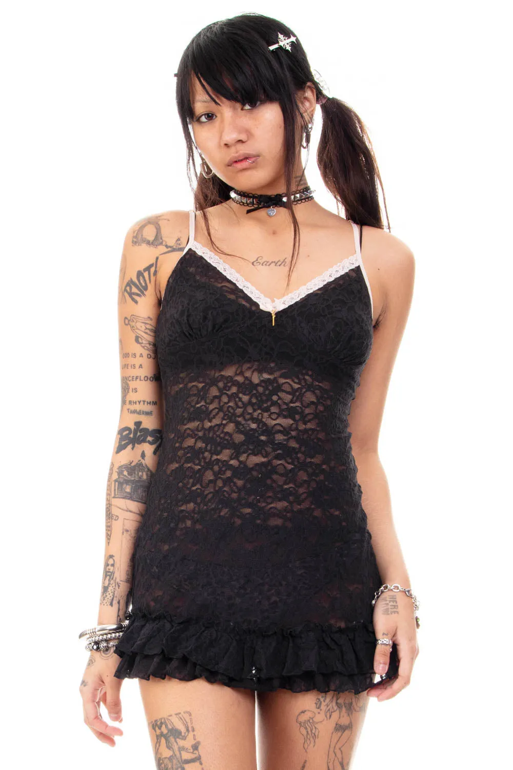 Vintage Y2K La Vie En Rose Lace Lingerie Dress - S sold by Tunnel Vision product image thumbnail 2