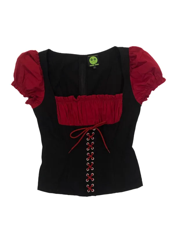 TUNNEL VISION SECONDHAND (GRADE A) Alice Red Underbust Corset Top sold by Tunnel Vision