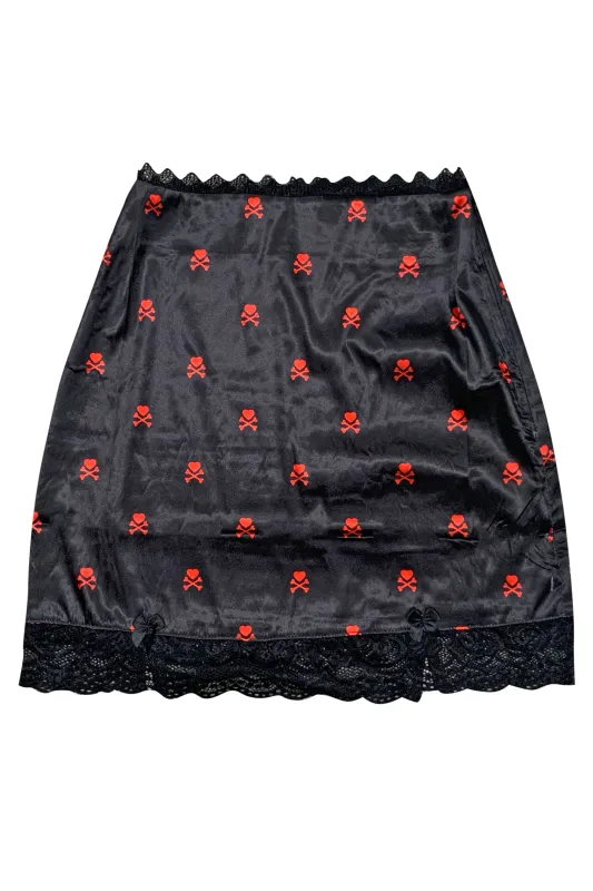 Kiki Heart Crossbones Lace-Trim Mini Skirt sold by Tunnel Vision