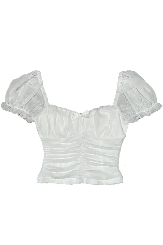 Serafina White Puff-Sleeve Top sold by Tunnel Vision