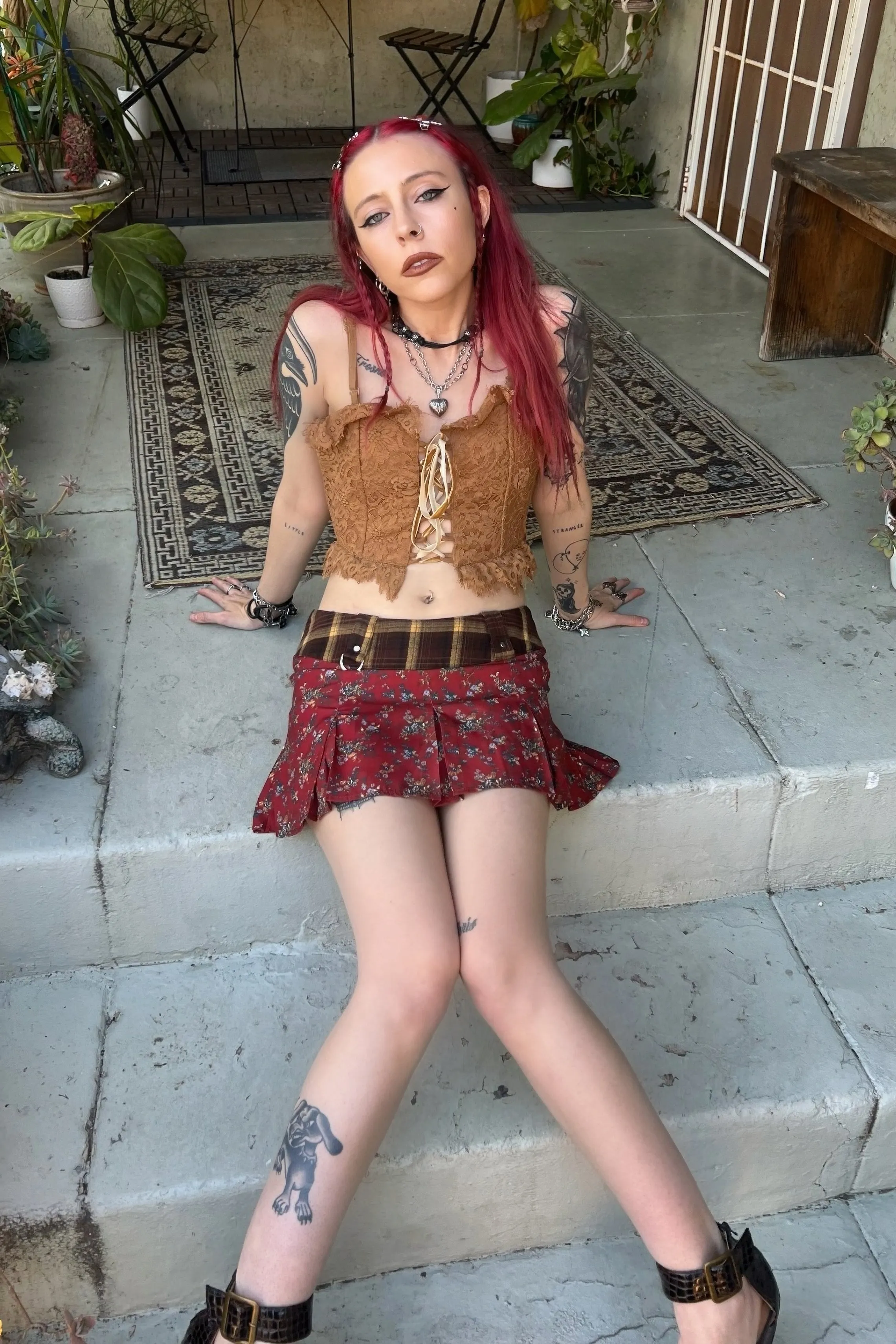 Priscilla Patchwork Low-Rise Mini Skirt sold by Tunnel Vision product image thumbnail 2