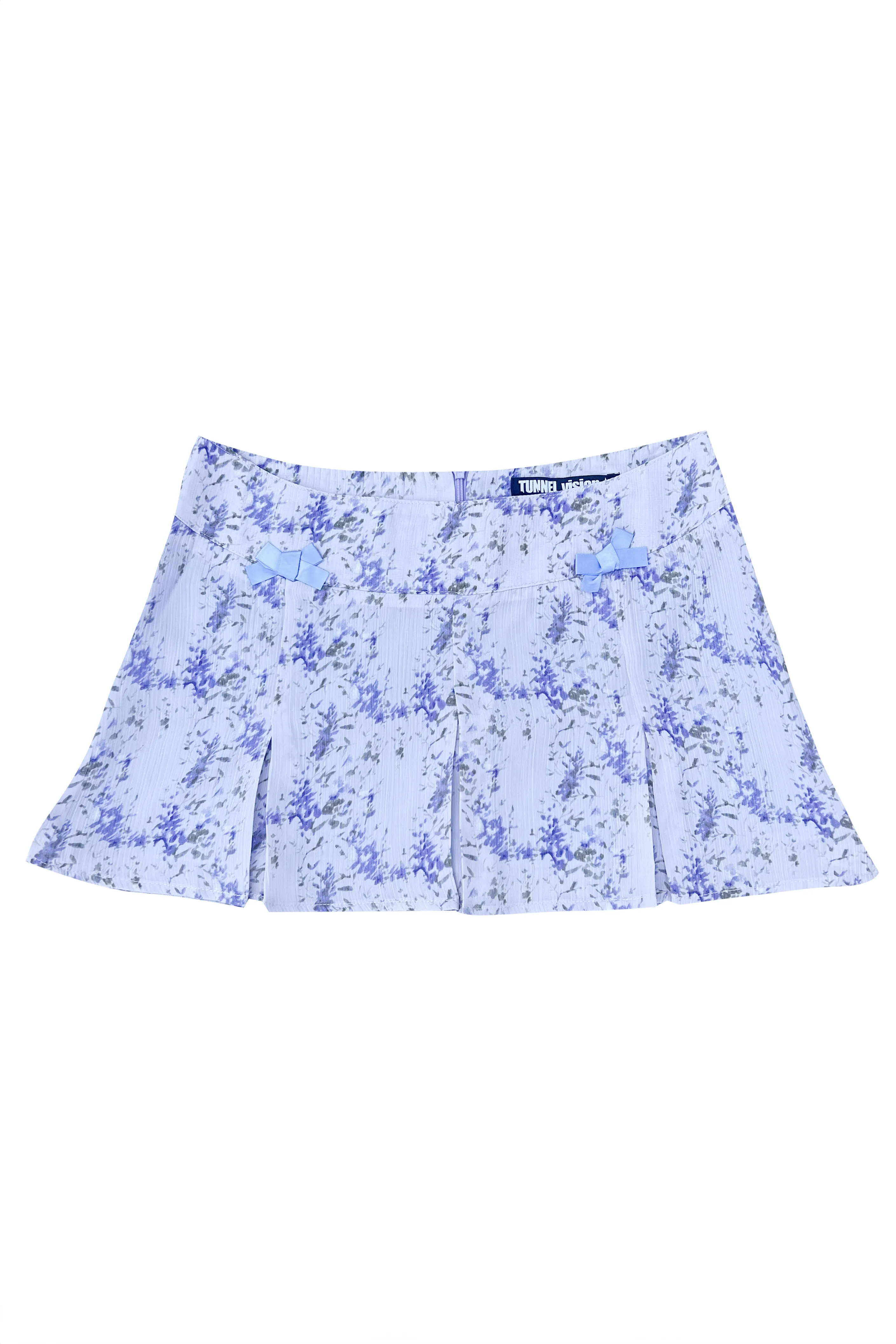 Priscilla Lavender Floral Low-Rise Mini Skirt sold by Tunnel Vision